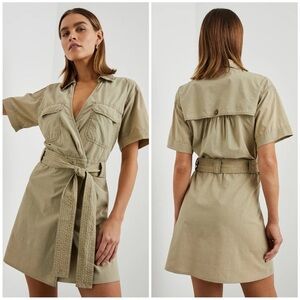 Rails Natalie Dress Utility Safari Faux Wrap Beige Neutral Sz M